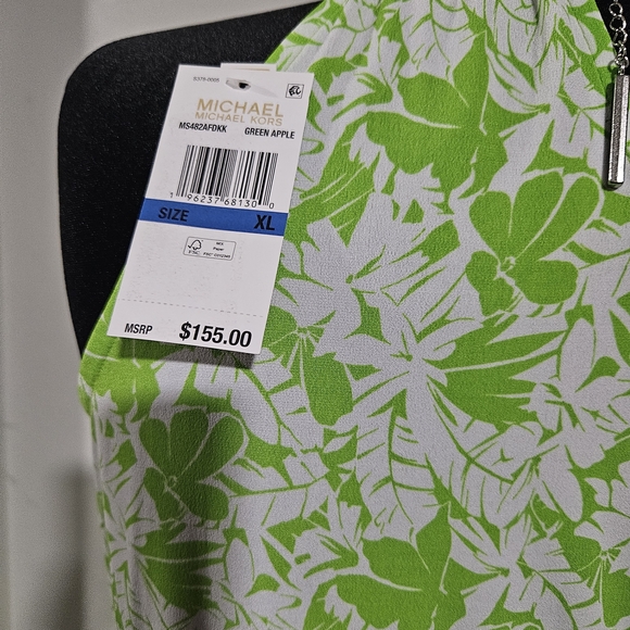 MICHAEL Michael Kors Green and White Midi Dress - Picture 7 of 7